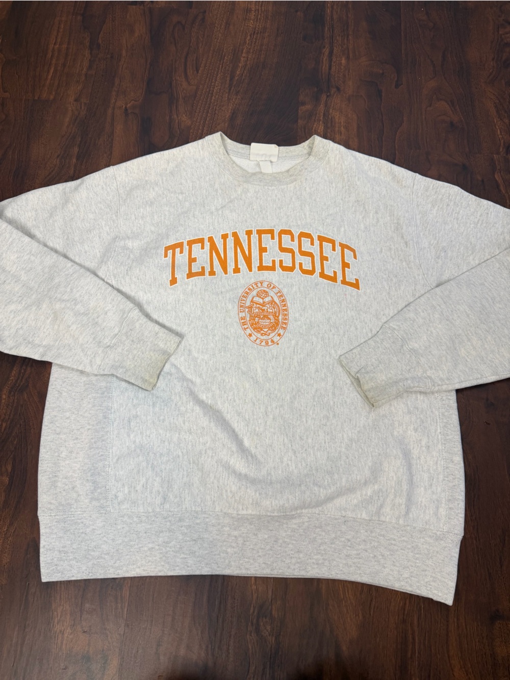 Champions University of Tennessee Crewneck Sweatshirt Gray and Orange